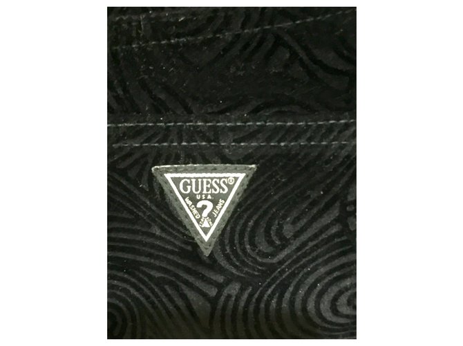 Vaqueros Guess de terciopelo negro corte recto - vista 4