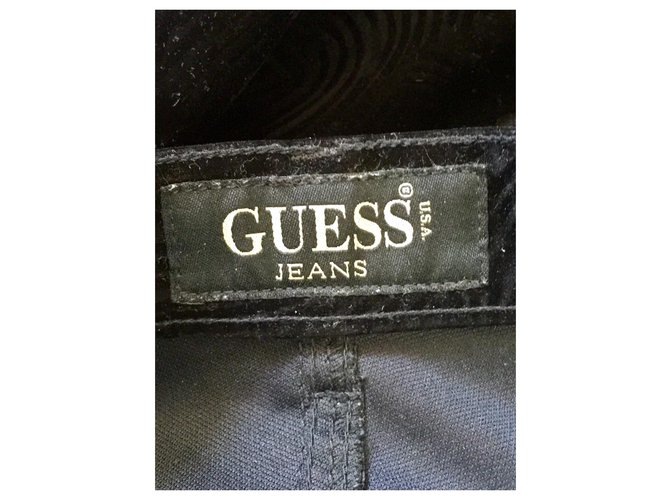 Vaqueros Guess de terciopelo negro corte recto - vista 6
