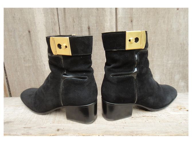 Botines Sartore Negros de Gamuza 36.5 FR - vista 6