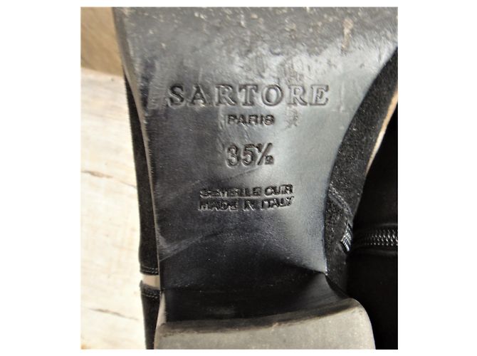 Botines Sartore Negros de Gamuza 36.5 FR - vista 8