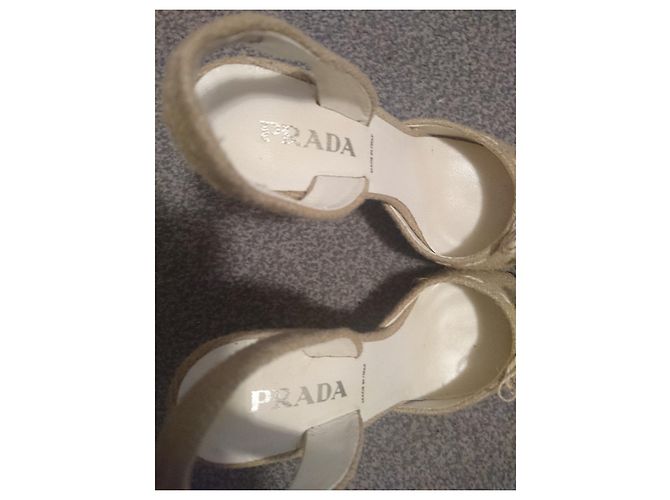 Tacchi Prada Hessian (VINTAGE ▾) Beige - vista 2