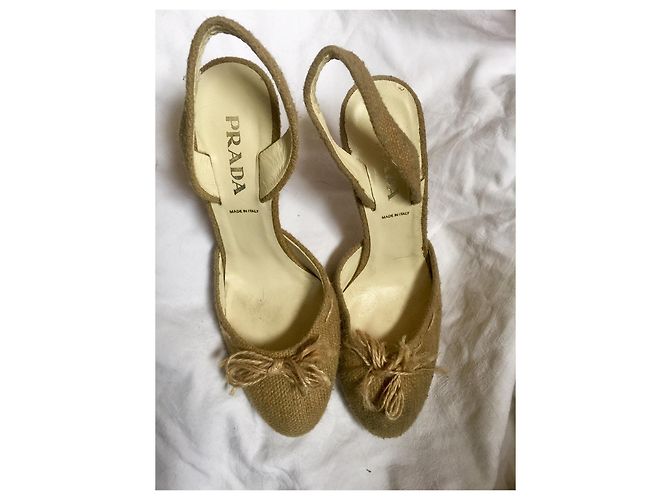 Tacchi Prada Hessian (VINTAGE ▾) Beige - vista 4