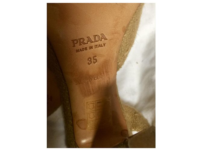 Tacchi Prada Hessian (VINTAGE ▾) Beige - vista 6