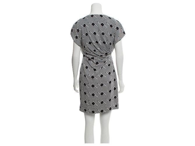 Diane von Furstenberg Jenna Seidenkleid schwarz weiß - Ansicht 2