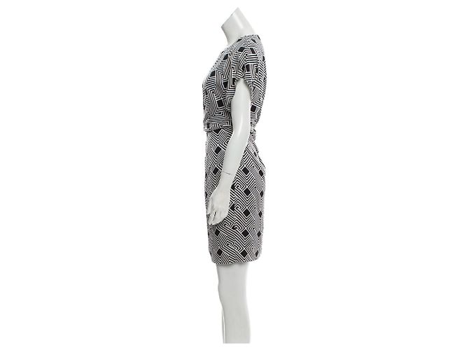 Diane von Furstenberg Jenna Seidenkleid schwarz weiß - Ansicht 3