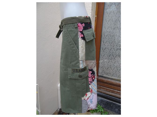 Falda Twin Set de seda y algodón verde Talla S Multicolor - vista 3