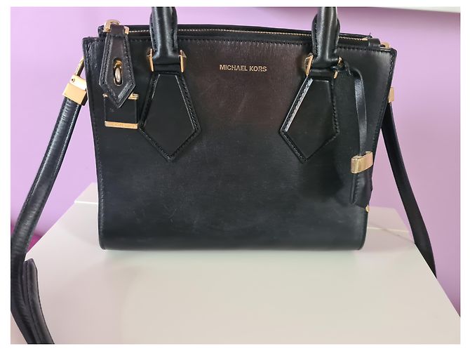 Michael Kors Bauletto in pelle Casey Nero - vista 4
