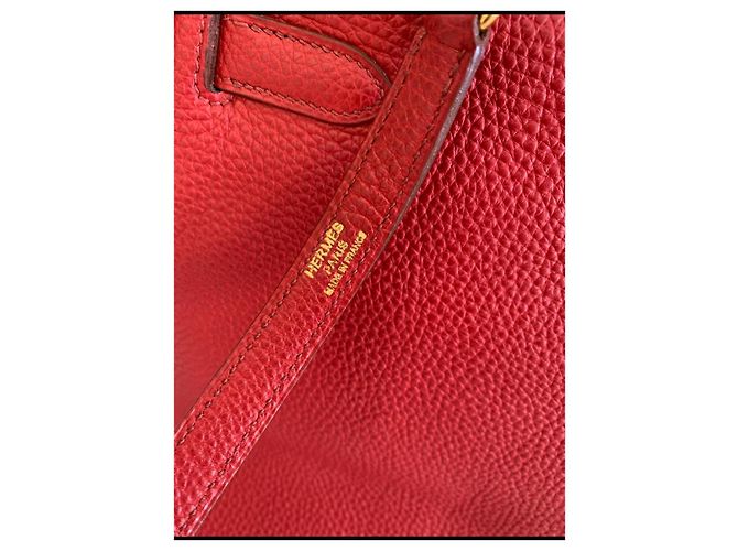 Borsa a mano Hermès Kelly 32 Rossa in Pelle Rosso - vista 8