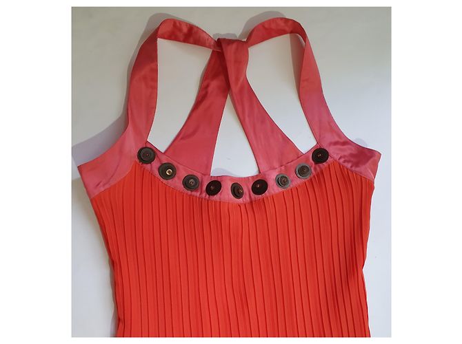 Vestido plisado Munthe Plus Simonsen Rosa Naranja - vista 2