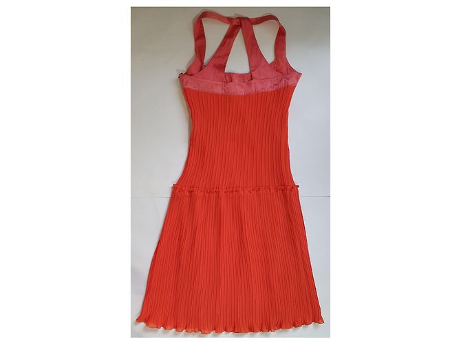 Vestido plisado Munthe Plus Simonsen Rosa Naranja - vista 3