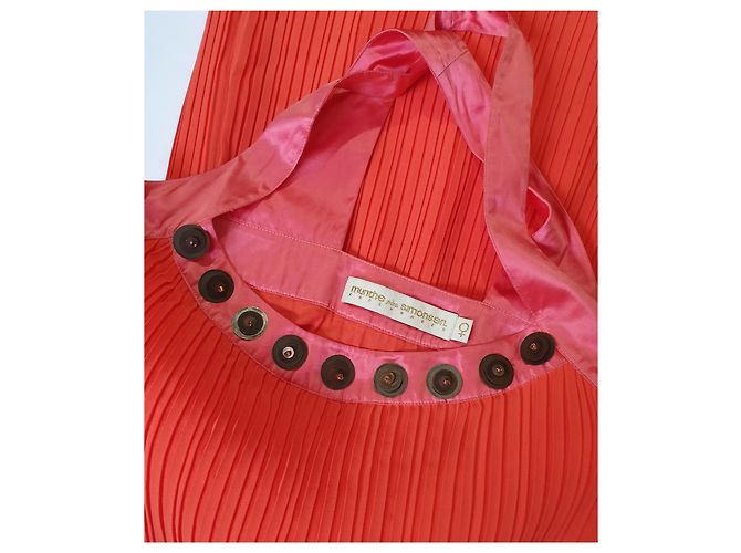Vestido plisado Munthe Plus Simonsen Rosa Naranja - vista 4