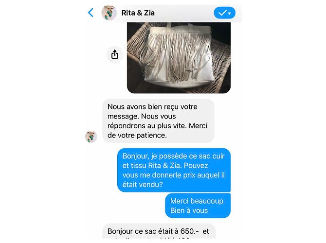 Rita & Zia Borsa tote in pelle e frange Beige Crema - vista 11