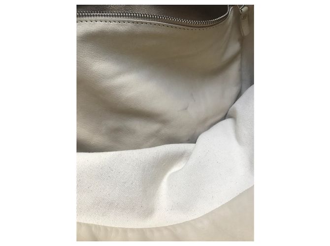 Rita & Zia Borsa tote in pelle e frange Beige Crema - vista 5