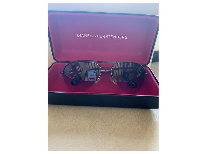 Diane Von Furstenberg Gafas de sol DvF Aviator Negro - vista 7