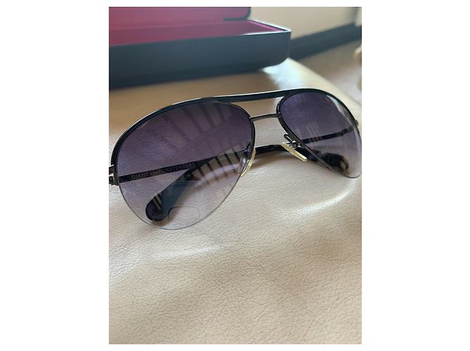 Diane Von Furstenberg Gafas de sol DvF Aviator Negro - vista 8