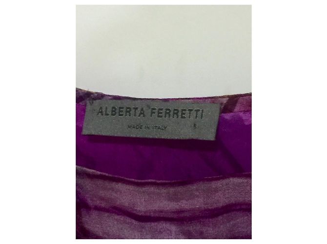 Seidenchiffonkleid von Alberta Ferretti Mehrfarben Lila - Ansicht 2