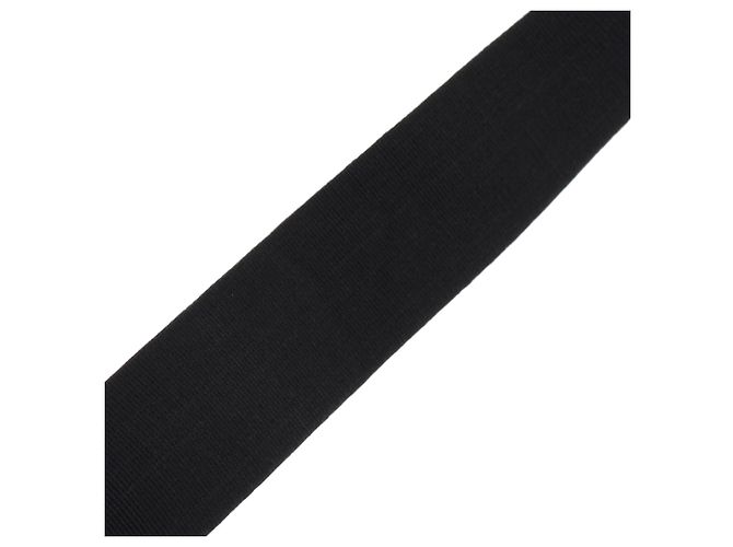 Tracolla modello Hermès in tela e pelle nera, hardware in metallo dorato per borse Hermès Nero - vista 6