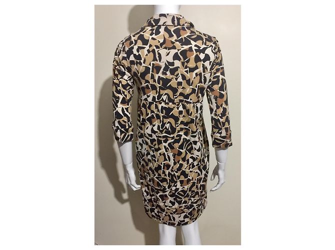 Vestido Diane Von Furstenberg de jersey de seda con estampado abstracto Castaño Negro Crema Caramelo - vista 3