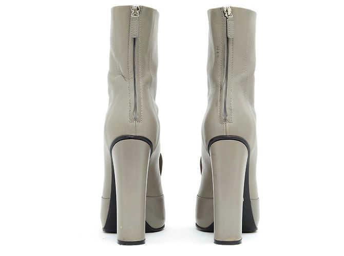 Botas Gucci Horsebit de cuero gris 40 Plata - vista 4
