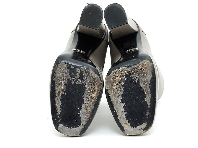 Botas Gucci Horsebit de cuero gris 40 Plata - vista 5