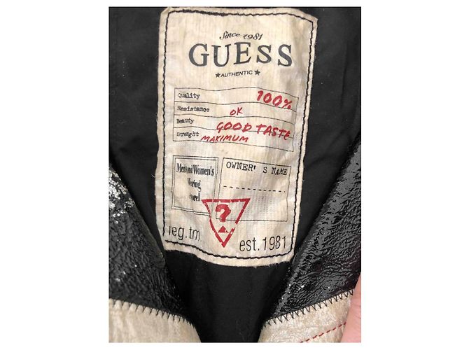 Guess Lederjacke mit Nieten Schwarz Silber Metallic Metallisch - Ansicht 3