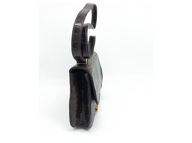 Hermès Borsa di Hermes, Constance 23 cm in pelle di coccodrillo marrone - vista 15