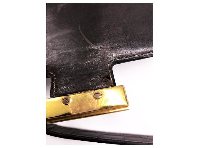 Hermès Borsa di Hermes, Constance 23 cm in pelle di coccodrillo marrone - vista 18