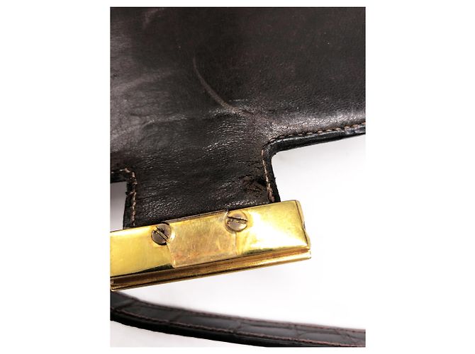 Hermès Borsa di Hermes, Constance 23 cm in pelle di coccodrillo marrone - vista 9