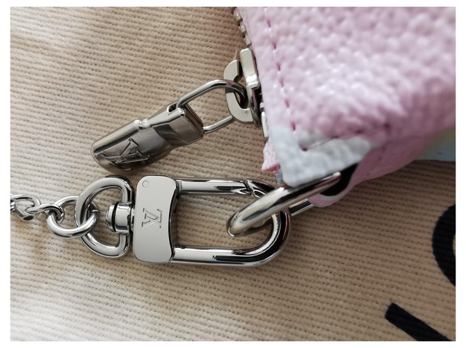Louis Vuitton ACCESSORI MINI POUCH Rosa Bianco Blu - vista 10
