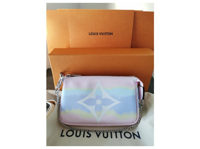 Louis Vuitton ACCESSORI MINI POUCH Rosa Bianco Blu - vista 2