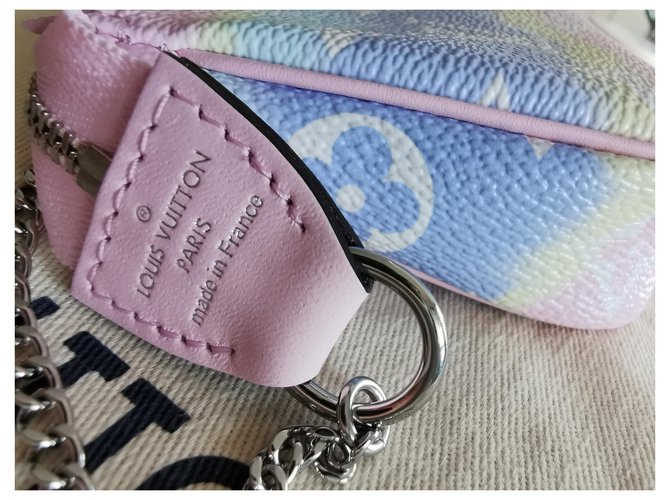 Louis Vuitton ACCESSORI MINI POUCH Rosa Bianco Blu - vista 3
