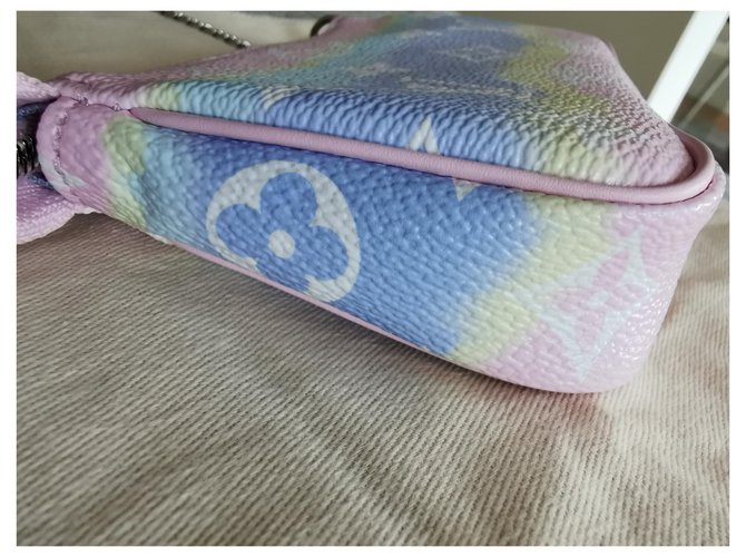 Louis Vuitton ACCESSORI MINI POUCH Rosa Bianco Blu - vista 4