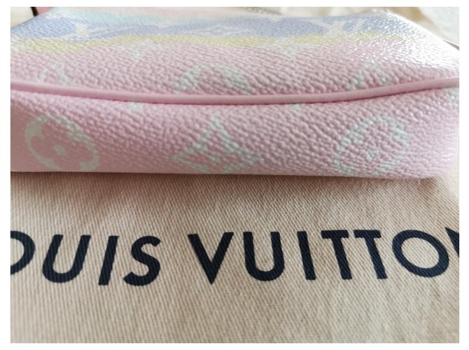 Louis Vuitton ACCESSORI MINI POUCH Rosa Bianco Blu - vista 5