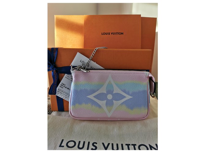 Louis Vuitton ACCESSORI MINI POUCH Rosa Bianco Blu - vista 6