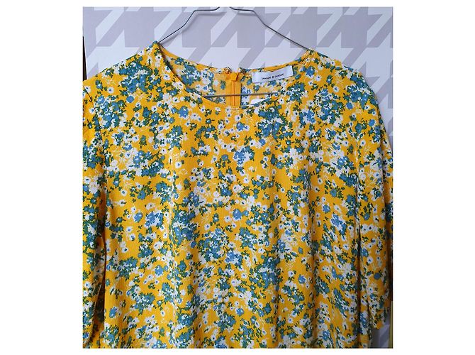 Vestido floral amarillo de viscosa Samsoe & Samsoe Multicolor - vista 3