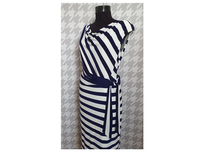Abito a righe blu e bianco Ralph Lauren - vista 3