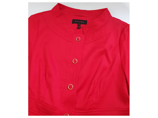 Escada Jacke Rot Baumwolle Elastan Größe M - Ansicht 2