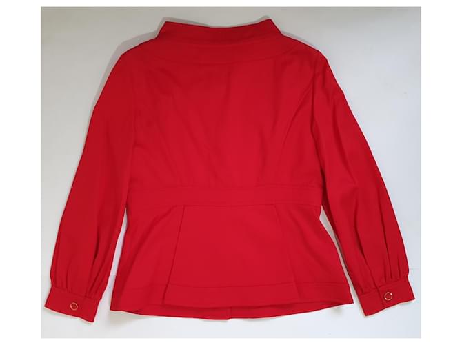 Escada Jacke Rot Baumwolle Elastan Größe M - Ansicht 3