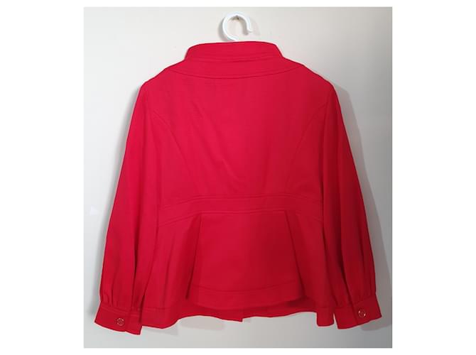 Escada Jacke Rot Baumwolle Elastan Größe M - Ansicht 5