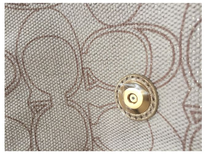 Clutch Coach Beige e Oro in Poliestere D'oro - vista 4