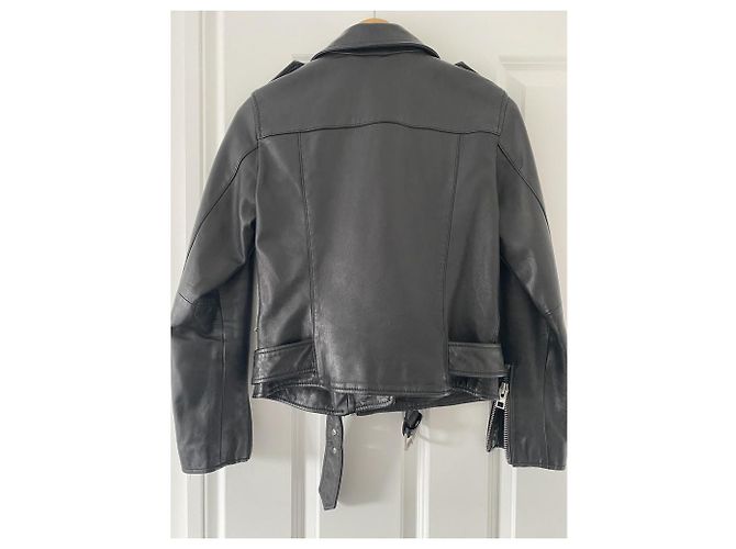 All Saints Balfern Lederjacke Schwarz - Ansicht 2