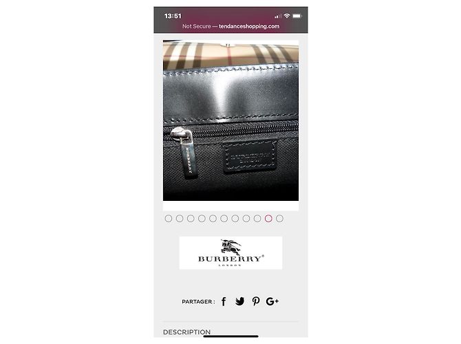 Borsa Burberry marrone in cotone - vista 10