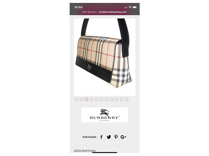 Borsa Burberry marrone in cotone - vista 2