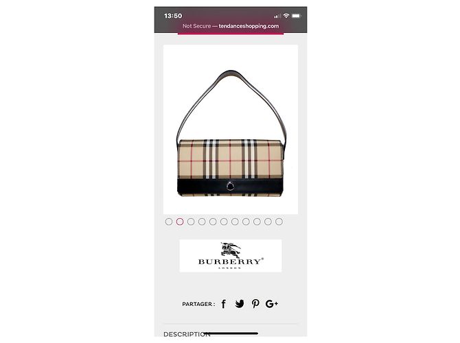Borsa Burberry marrone in cotone - vista 3