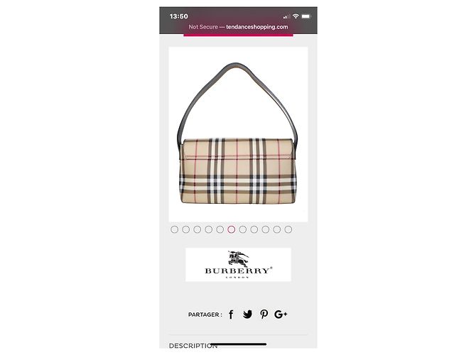 Borsa Burberry marrone in cotone - vista 6