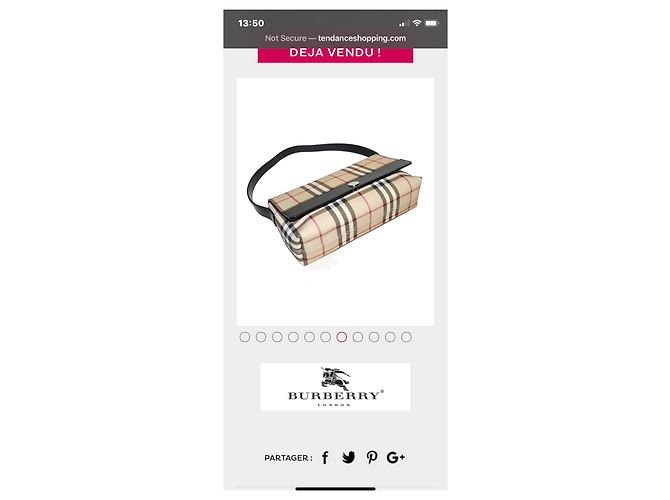 Borsa Burberry marrone in cotone - vista 7