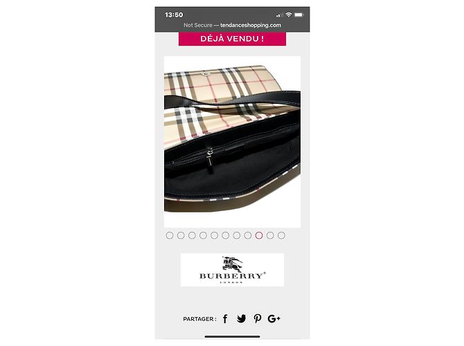 Borsa Burberry marrone in cotone - vista 9