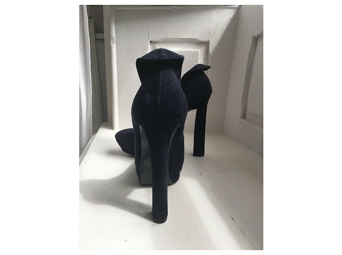 Décolleté Bottega Veneta in scamosciato blu navy - vista 9