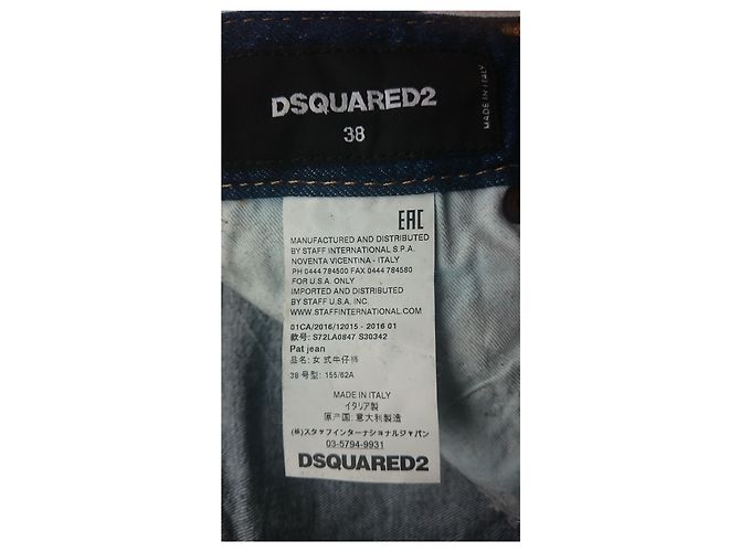 Jeans Dsquared2 Palm Tree Design Denim Azul Talle Bajo - vista 4
