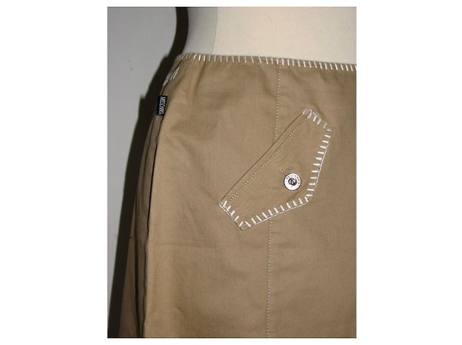 Falda de algodón Moschino Jeans beige Crema - vista 4